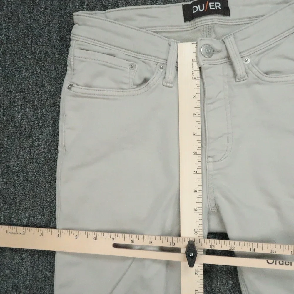 DUER Pants Mens 28x30 Gray No Sweat N2X Slim 5 Pocket Stretch *